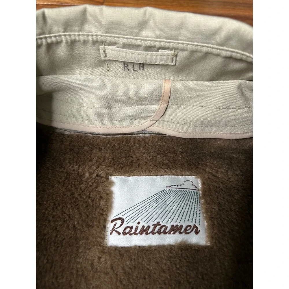 Vtg Raintamer Big Tall Beige lined Trench Coat Menswear Style Overcoat Size 50‎